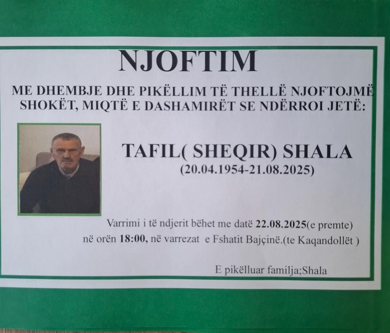 Njoftim, Podujevë
