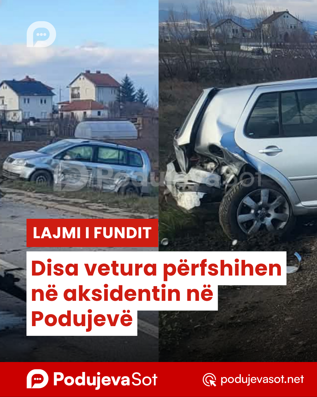 Disa vetura përfshihen në aksidentin në Podujevë