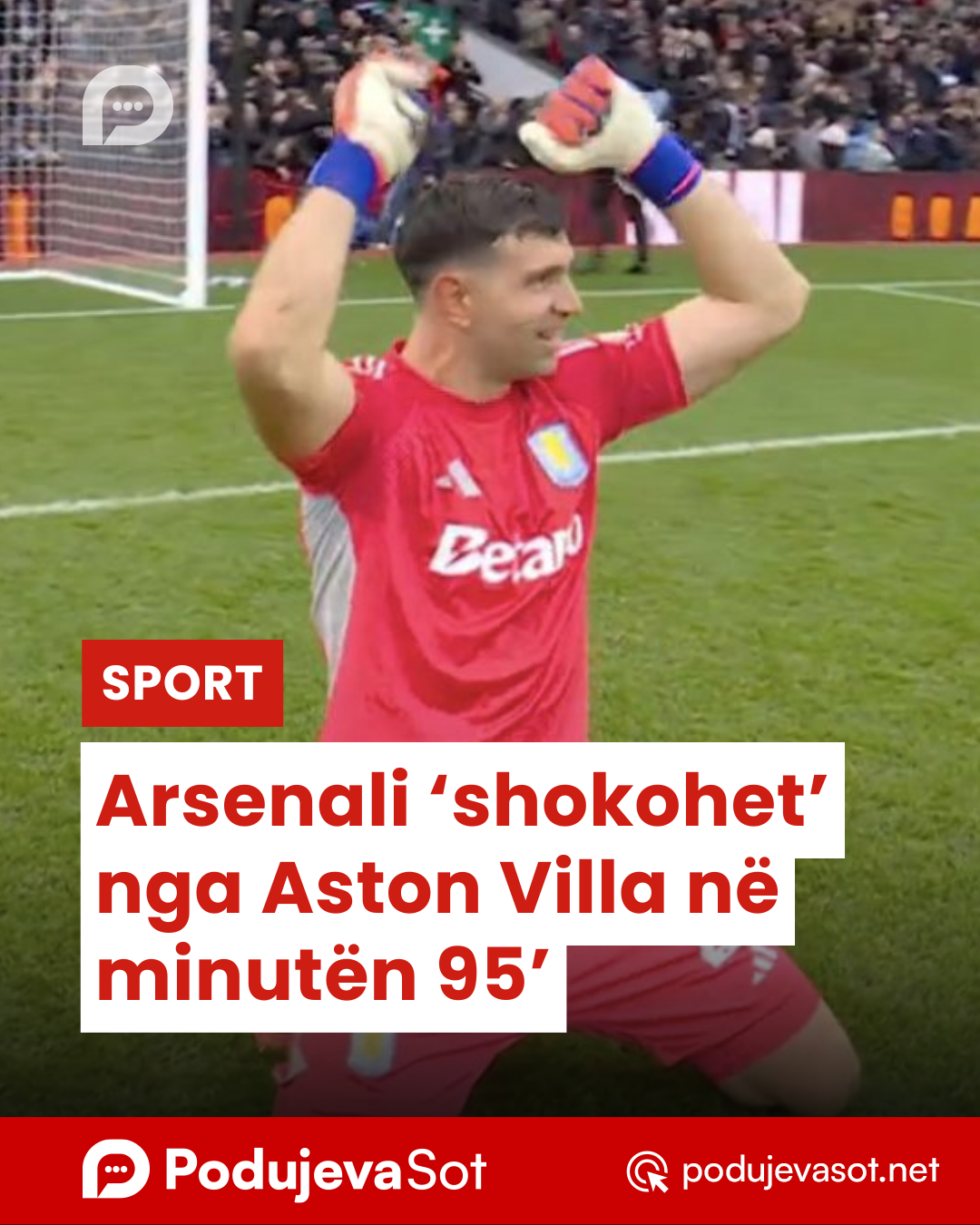 Arsenali ‘shokohet’ nga Aston Villa në minutën 95’