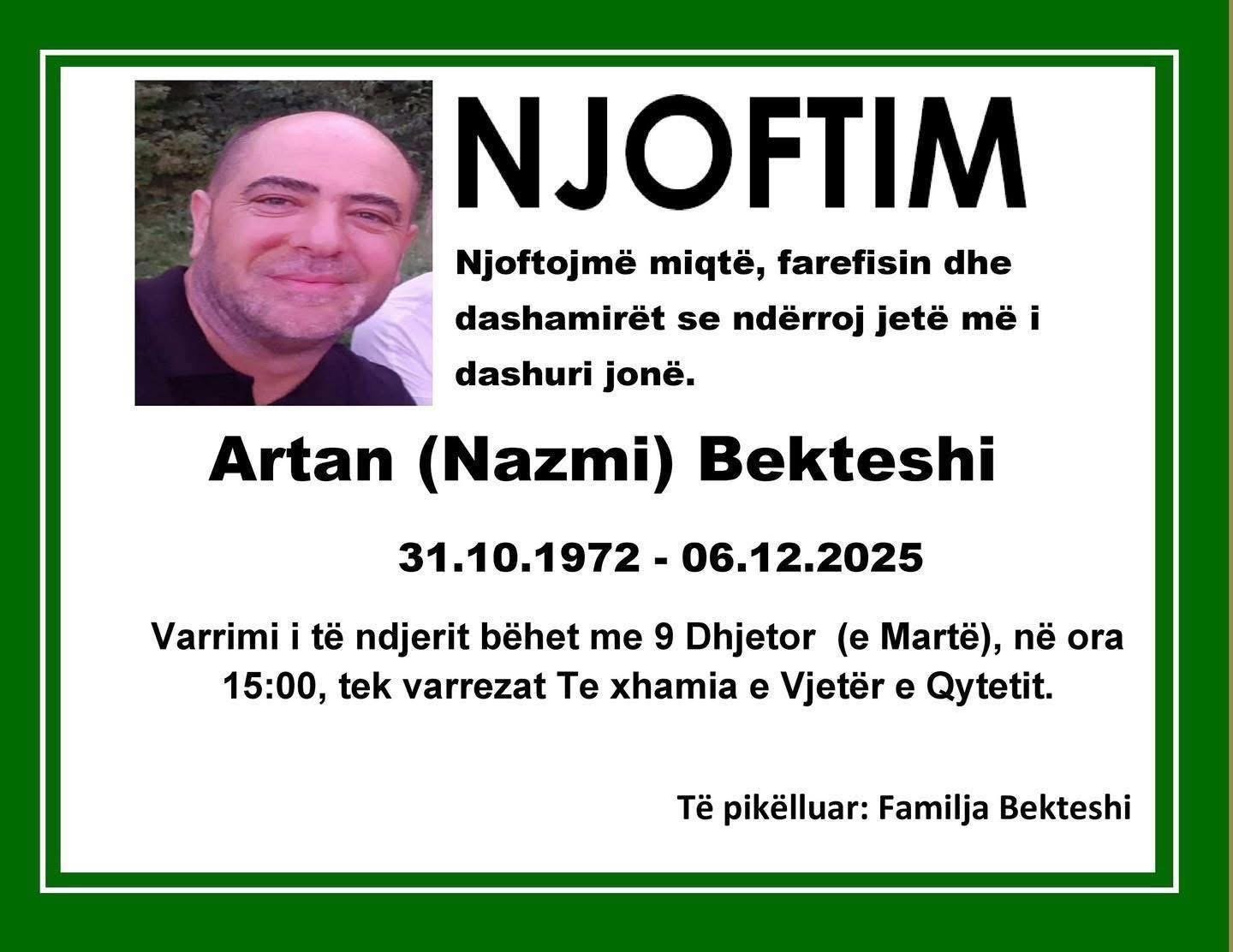 Podujevë: Ndërron jetë Artan Bekteshi