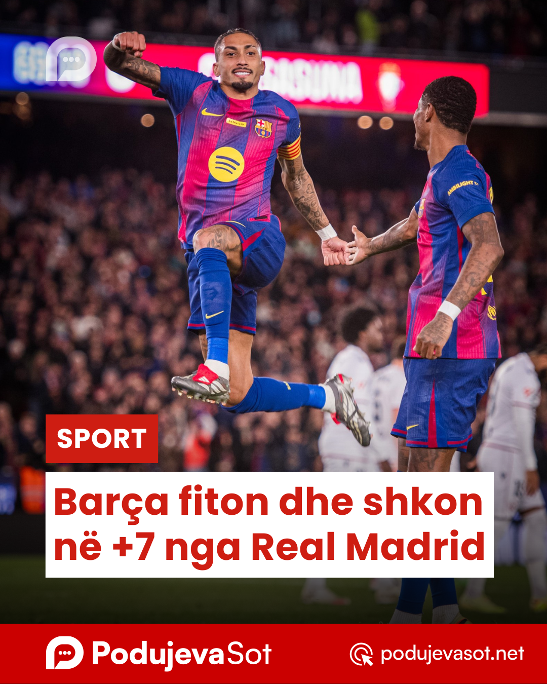 Barça fiton dhe shkon në +7 nga Real Madrid