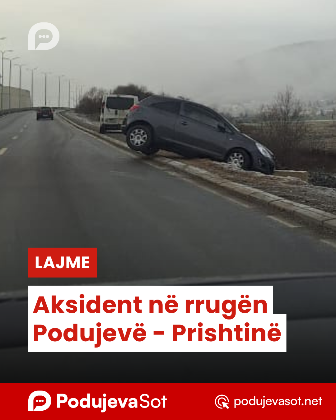 Aksident në rrugën Podujevë – Prishtinë
