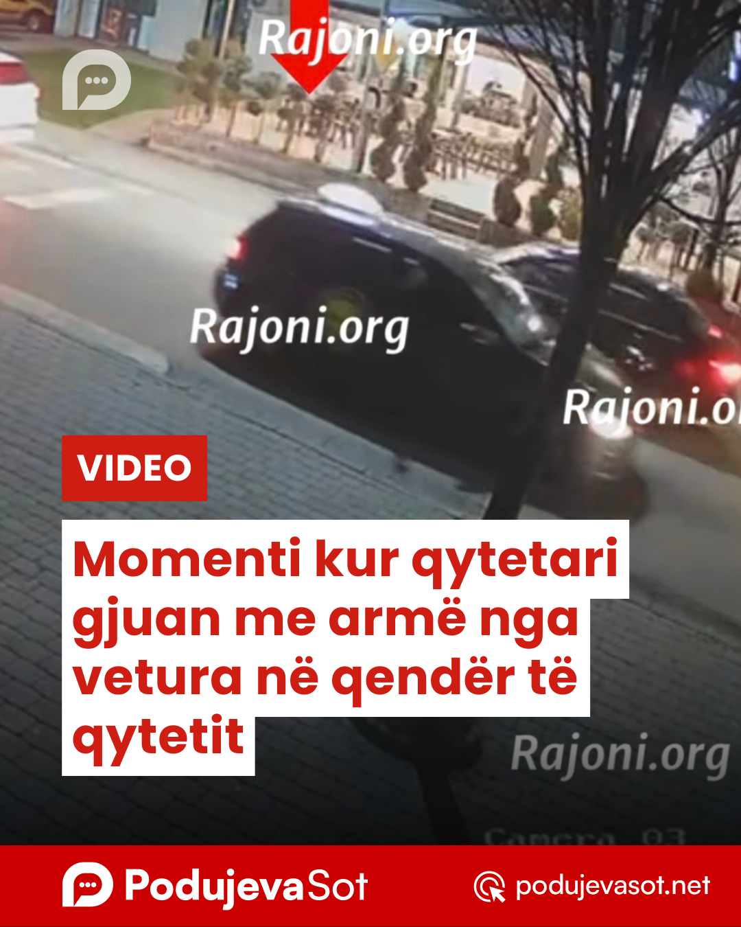 Momenti kur qytetari gjuan me armë nga vetura në qendër të qytetit