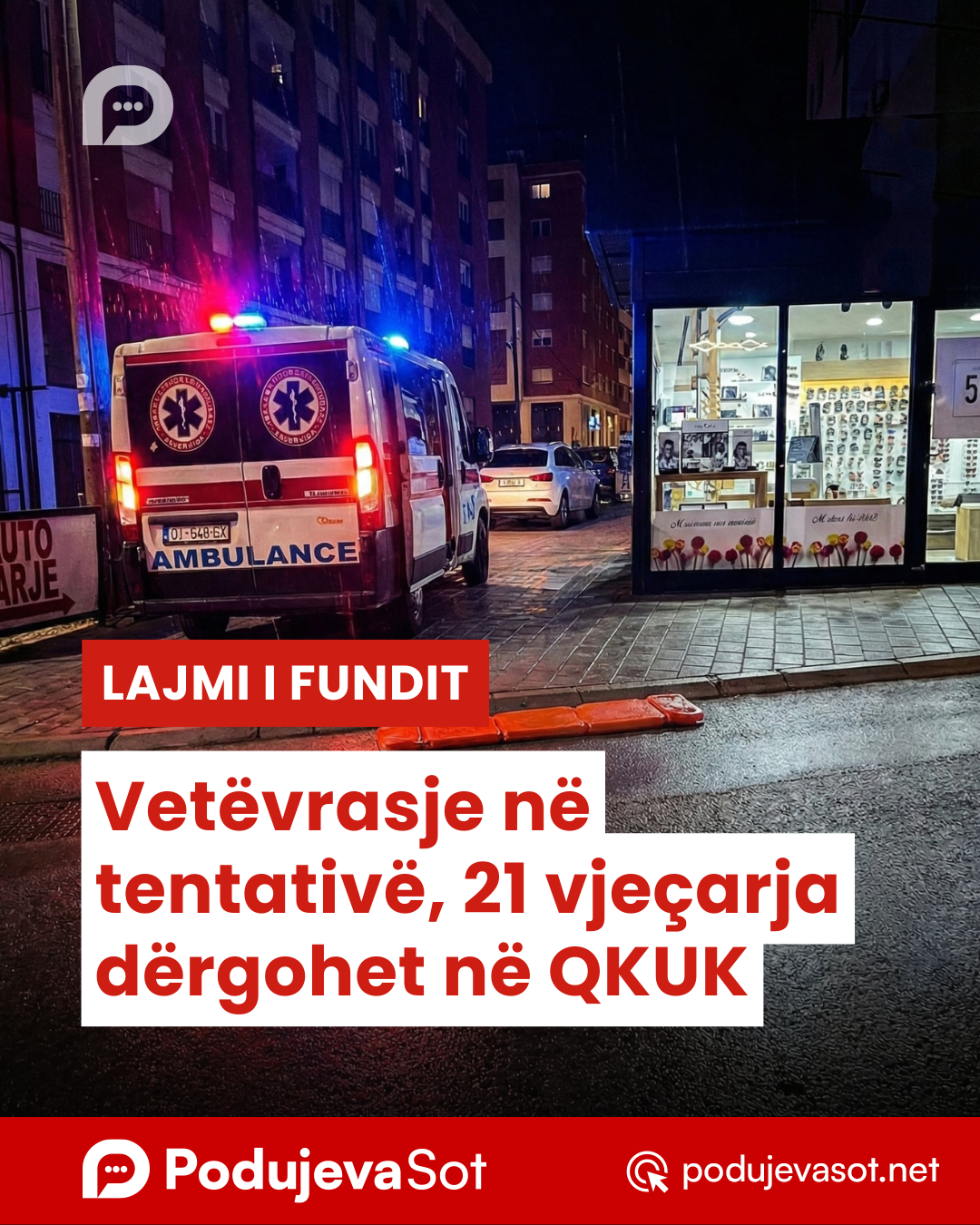 Vetëvrasje në tentativë, 21 vjeçarja dërgohet në QKUK