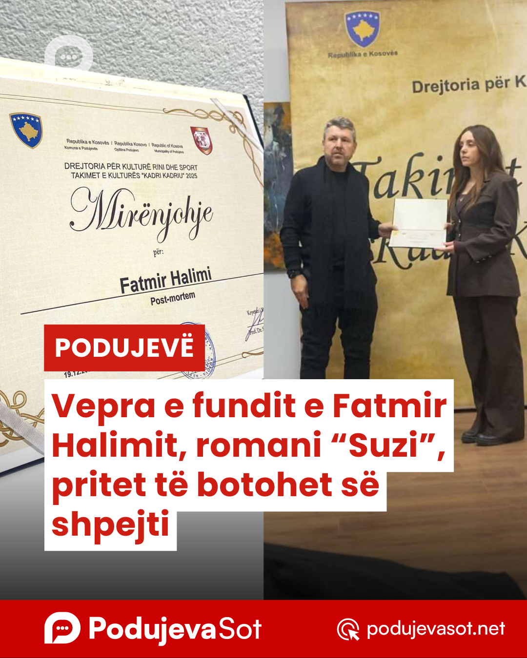 Vepra e fundit e Fatmir Halimit, romani “Suzi”, pritet të botohet së shpejti