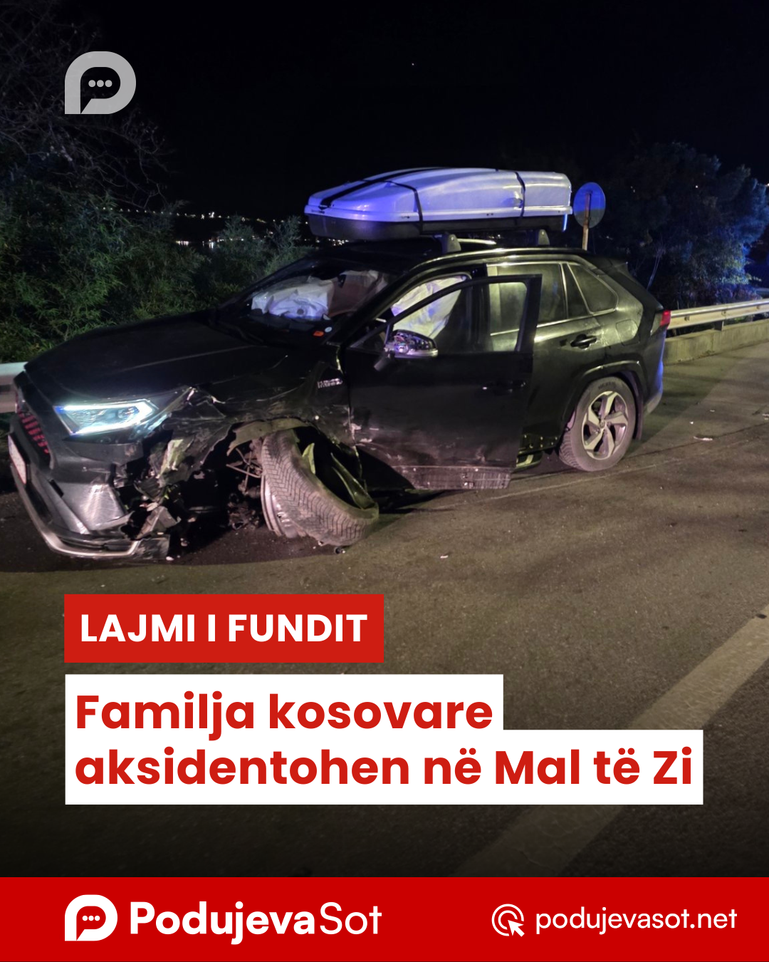 Familja kosovare aksidentohen në Mal të Zi