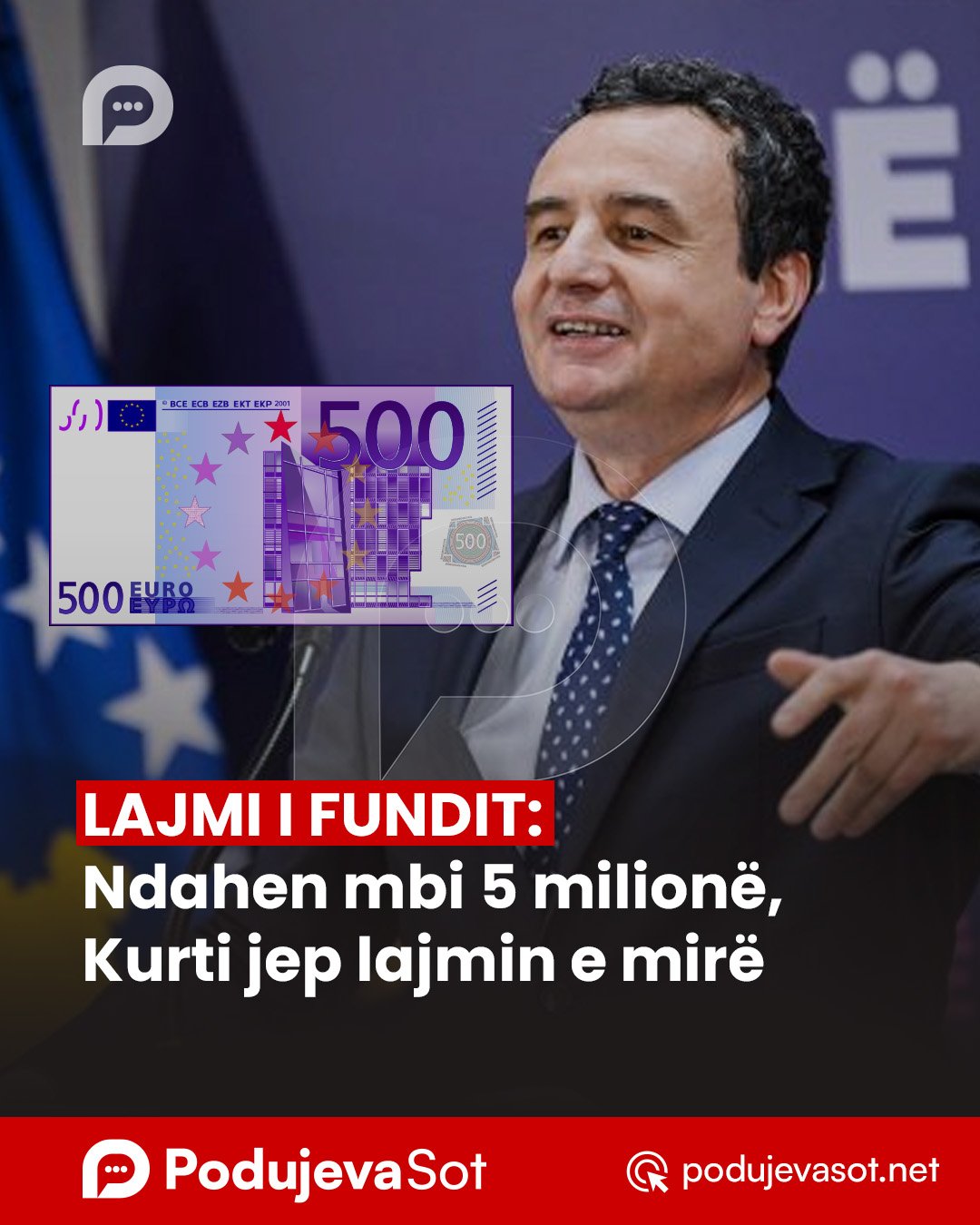 LAJMI I FUNDIT: Ndahen mbi 5 milionë, Kurti jep lajmin e mirë