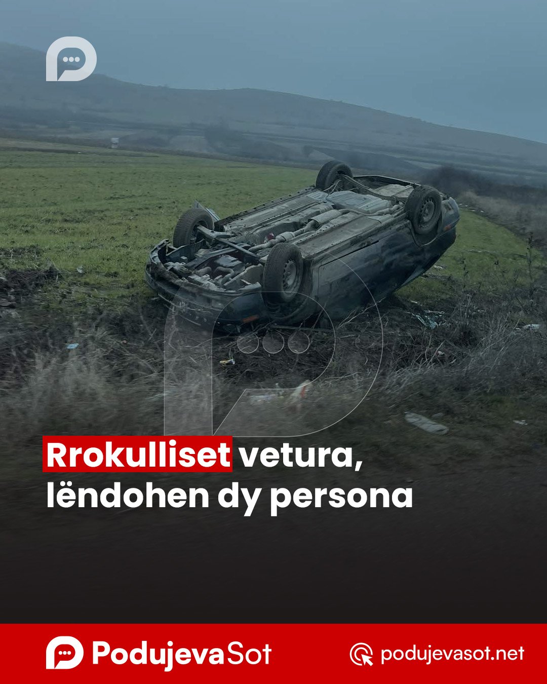 Rrokulliset vetura, lëndohen dy persona