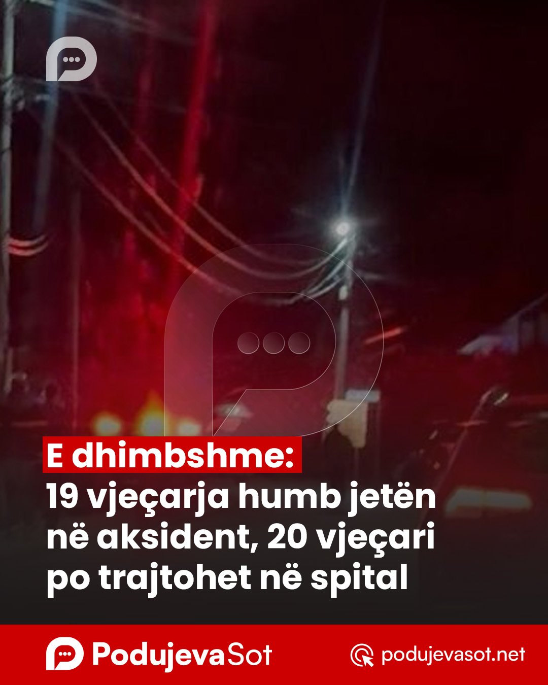 E dhimbshme: 19 vjeçarja humb jetën në aksident, 20 vjeçari po trajtohet në spital