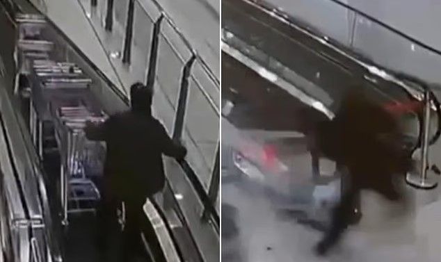 Gruaja rrëzohet kur punonjësja e supermarketit në Rusi shtyn karrocat poshtë shkallëve lëvizëse