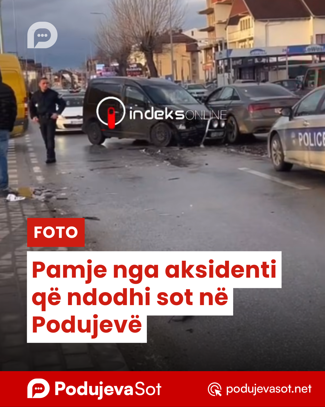 Pamje nga aksidenti që ndodhi sot në Podujevë